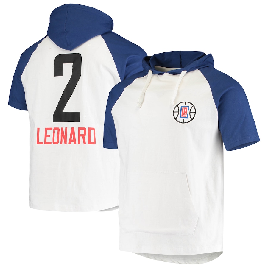 Men's LA Clippers Kawhi Leonard White/Royal Player Raglan Pullover Hoodie
