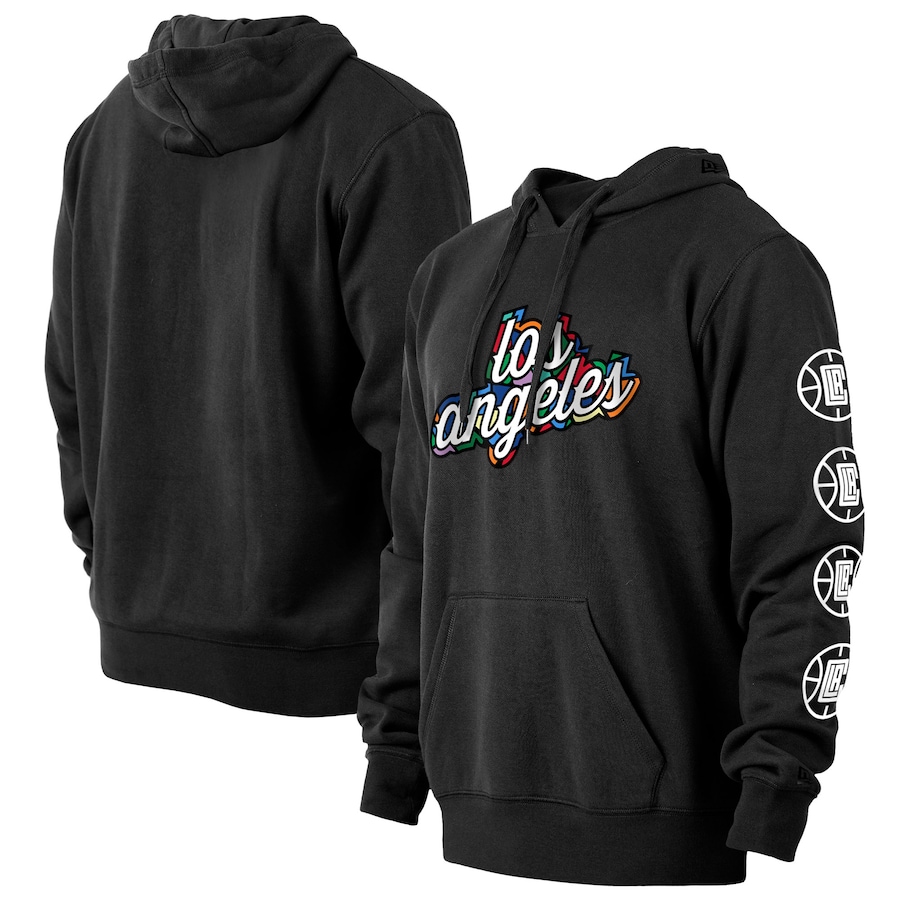 Men's LA Clippers New Era Black 2022/23 City Edition Big & Tall Pullover Hoodie