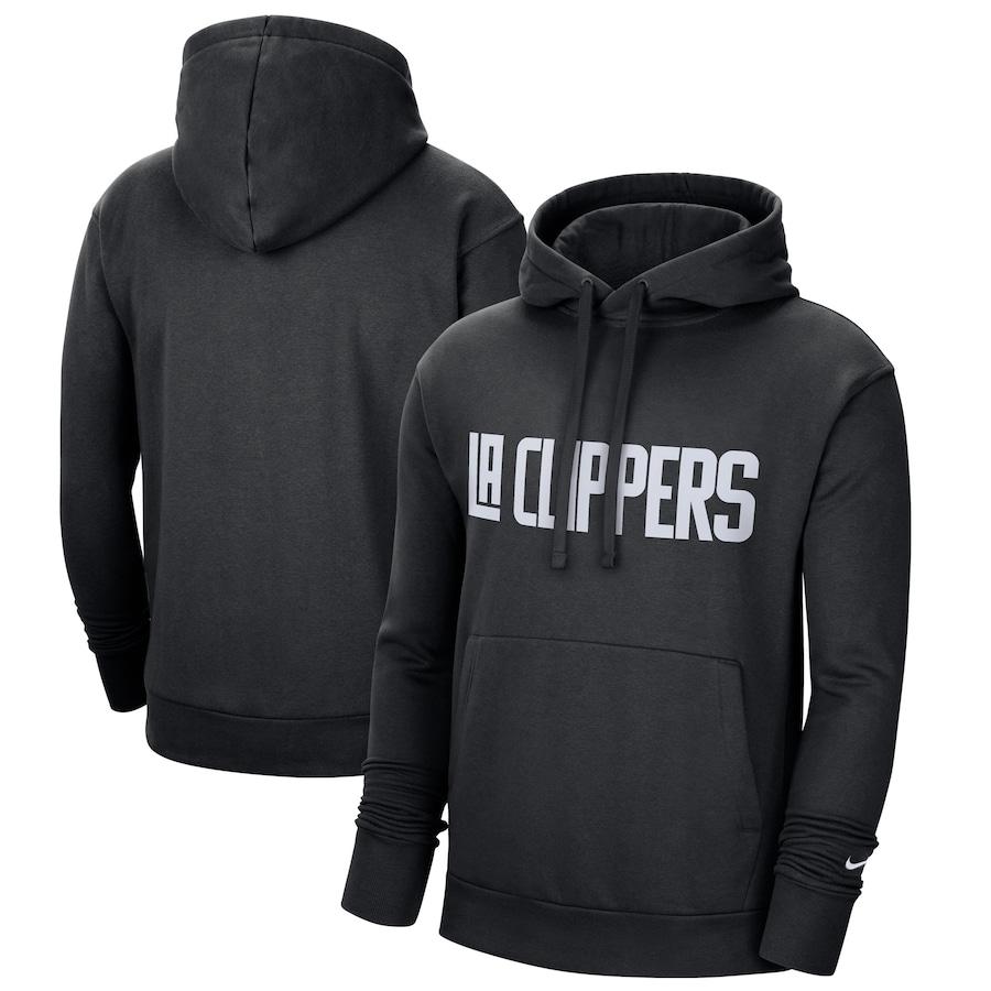Men's LA Clippers NBA Black 2020/21 City Edition Essential Logo Fleece Pullover Hoodie Men's LA Clippers NBA Black 2020/21 City Edition Essential Logo Fleece Pullover Hoodie