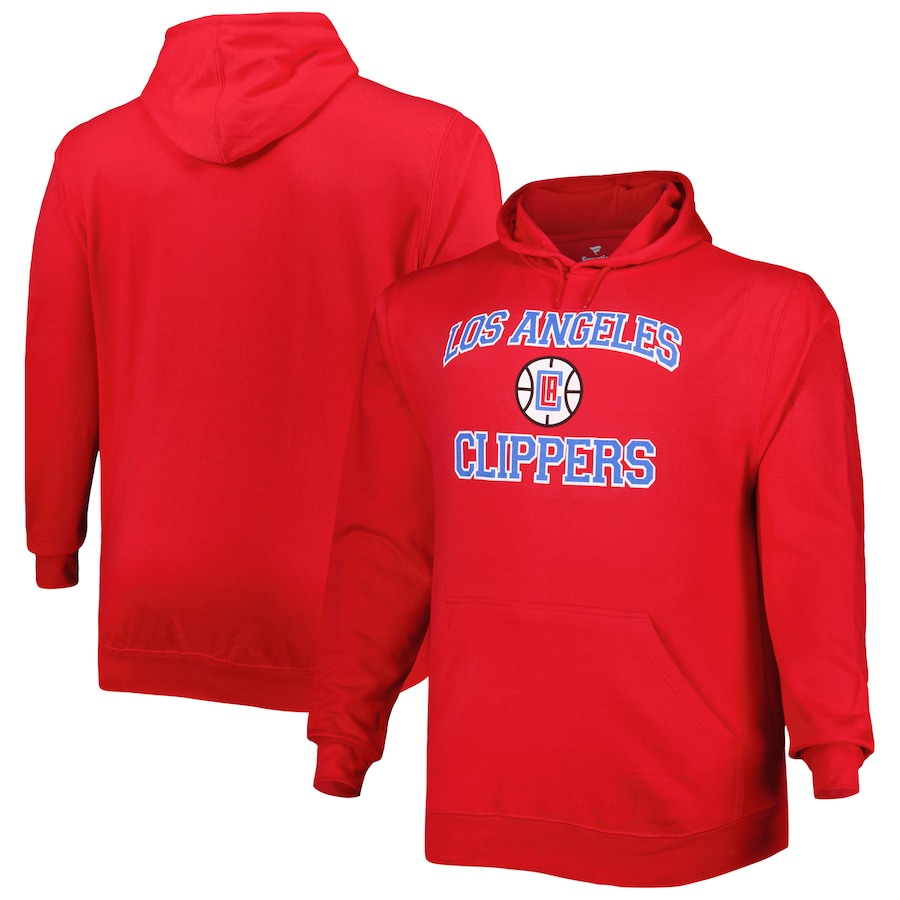 Men's LA Clippers Red Big & Tall Heart & Soul Pullover Hoodie Men's LA Clippers Red Big & Tall Heart & Soul Pullover Hoodie