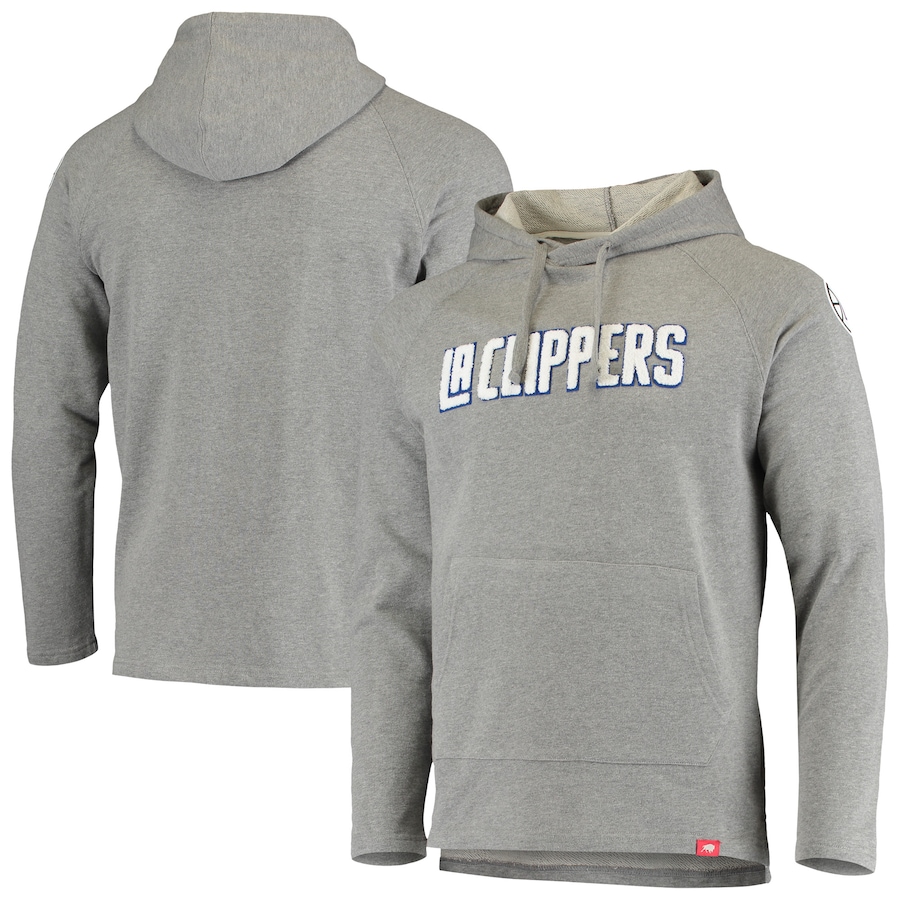 Men's LA Clippers Sportiqe Gray Chenille Logo Pullover Hoodie