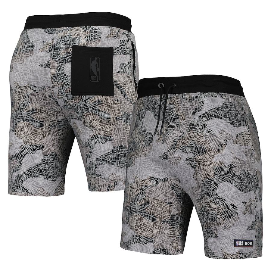 Men's Logo Gear NBA x Hugo Boss Black Slam Camo Shorts Men's Logo Gear NBA x Hugo Boss Black Slam Camo Shorts