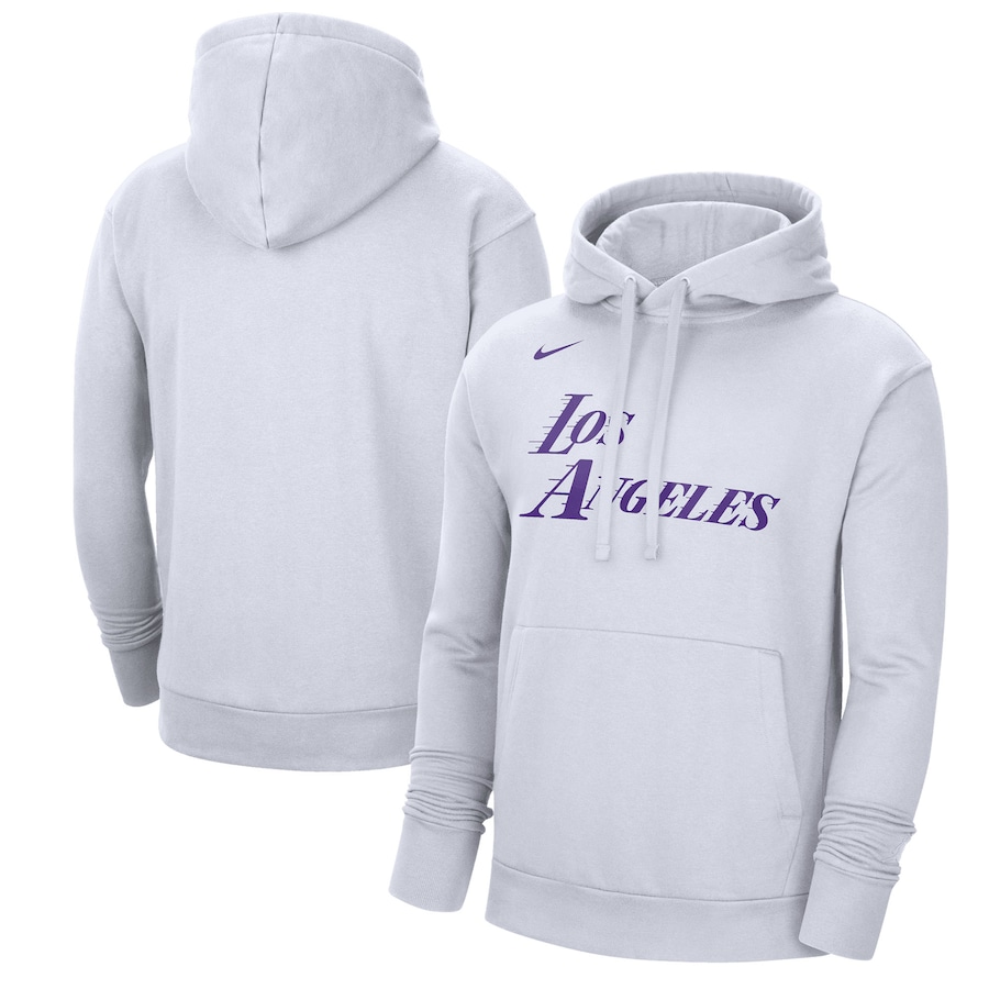 Men's Los Angeles Lakers NBA White 2022/23 City Edition Essential Pullover Hoodie