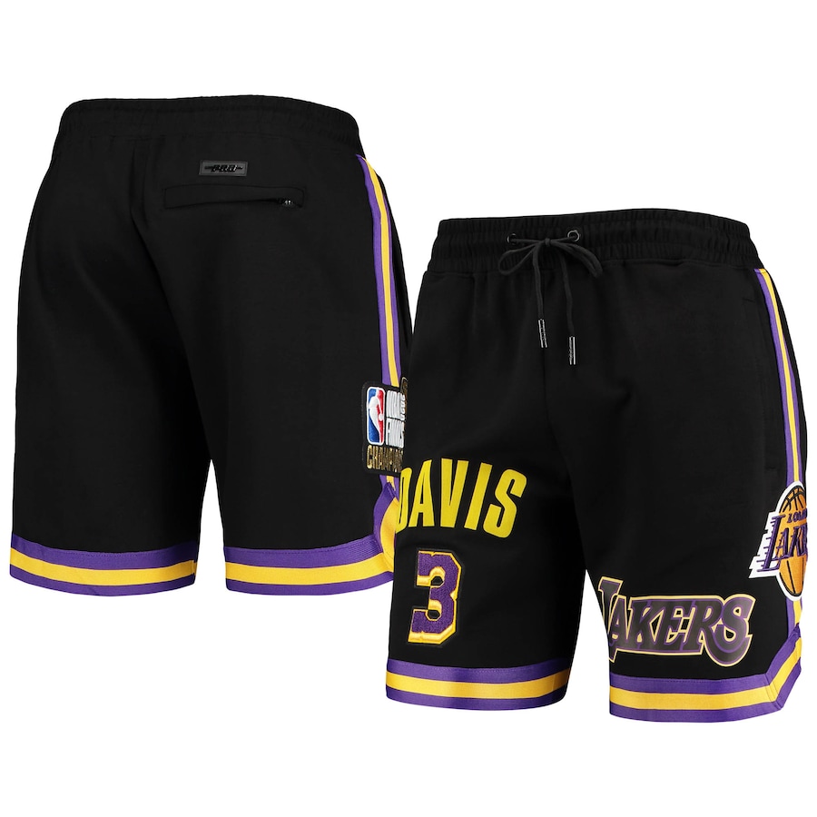 Men's Los Angeles Lakers Anthony Davis Pro Standard Black Team Player Shorts