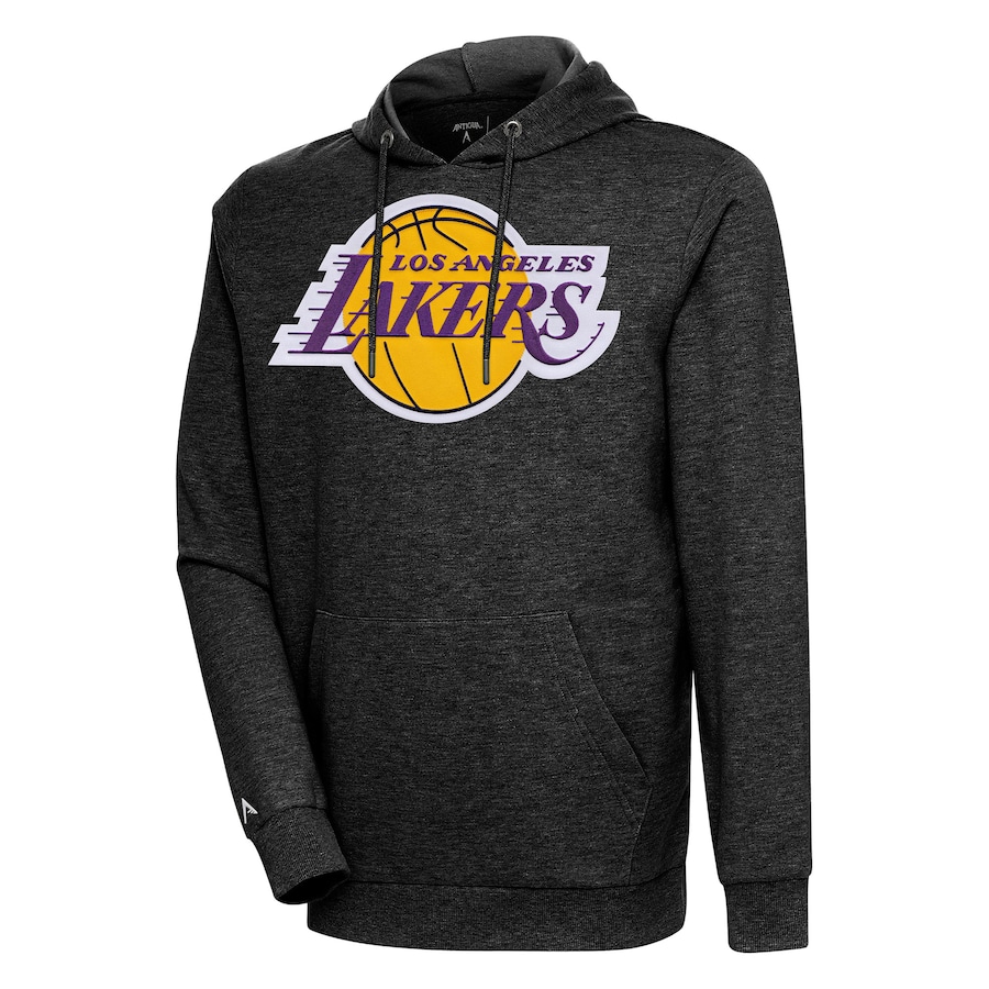 Men's Los Angeles Lakers Antigua Heather Black Action Pullover Hoodie