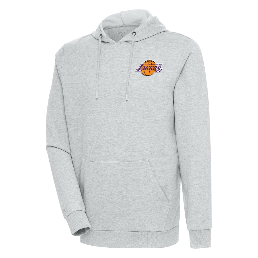 Men's Los Angeles Lakers Antigua Heather Gray Action Pullover Hoodie