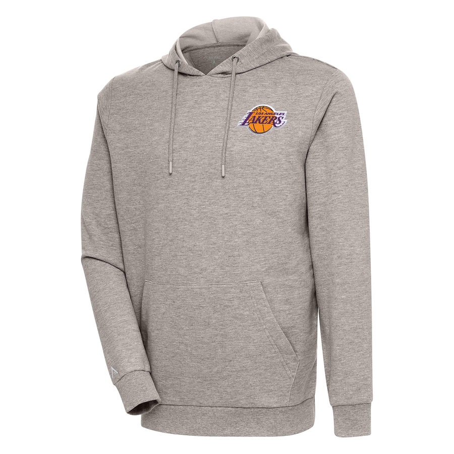 Men's Los Angeles Lakers Antigua Oatmeal Action Pullover Hoodie Men's Los Angeles Lakers Antigua Oatmeal Action Pullover Hoodie