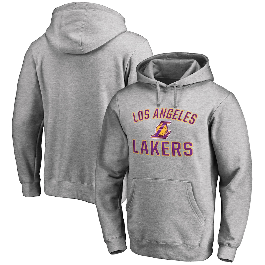 Men's Los Angeles Lakers Ash Victory Arch Pullover Hoodie Men's Los Angeles Lakers Ash Victory Arch Pullover Hoodie