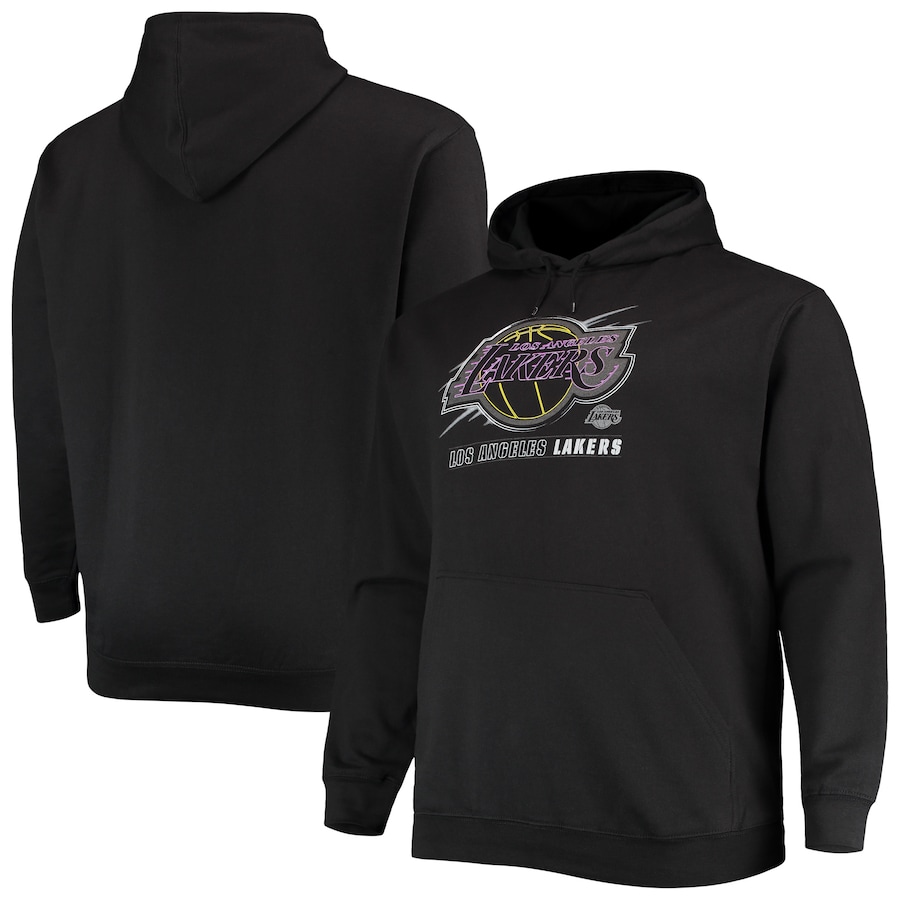 Men's Los Angeles Lakers Black Big & Tall Pop Pullover Hoodie