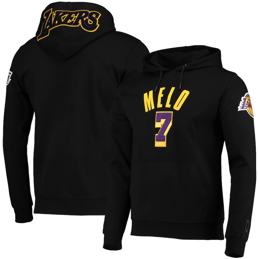 Men's Los Angeles Lakers Carmelo Anthony Pro Standard Black Team Player Pullover Hoodie Men's Los Angeles Lakers Carmelo Anthony Pro Standard Black Team Player Pullover Hoodie