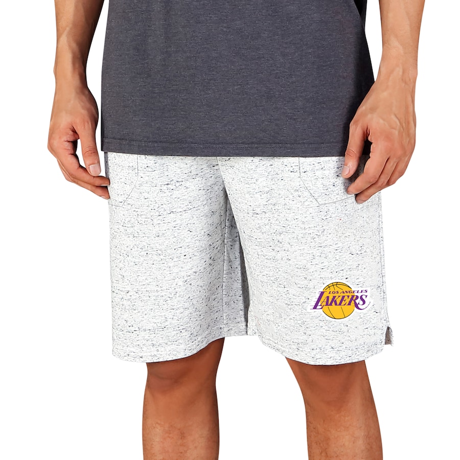 Men's Los Angeles Lakers Concepts Sport White/Charcoal Throttle Knit Jam Shorts