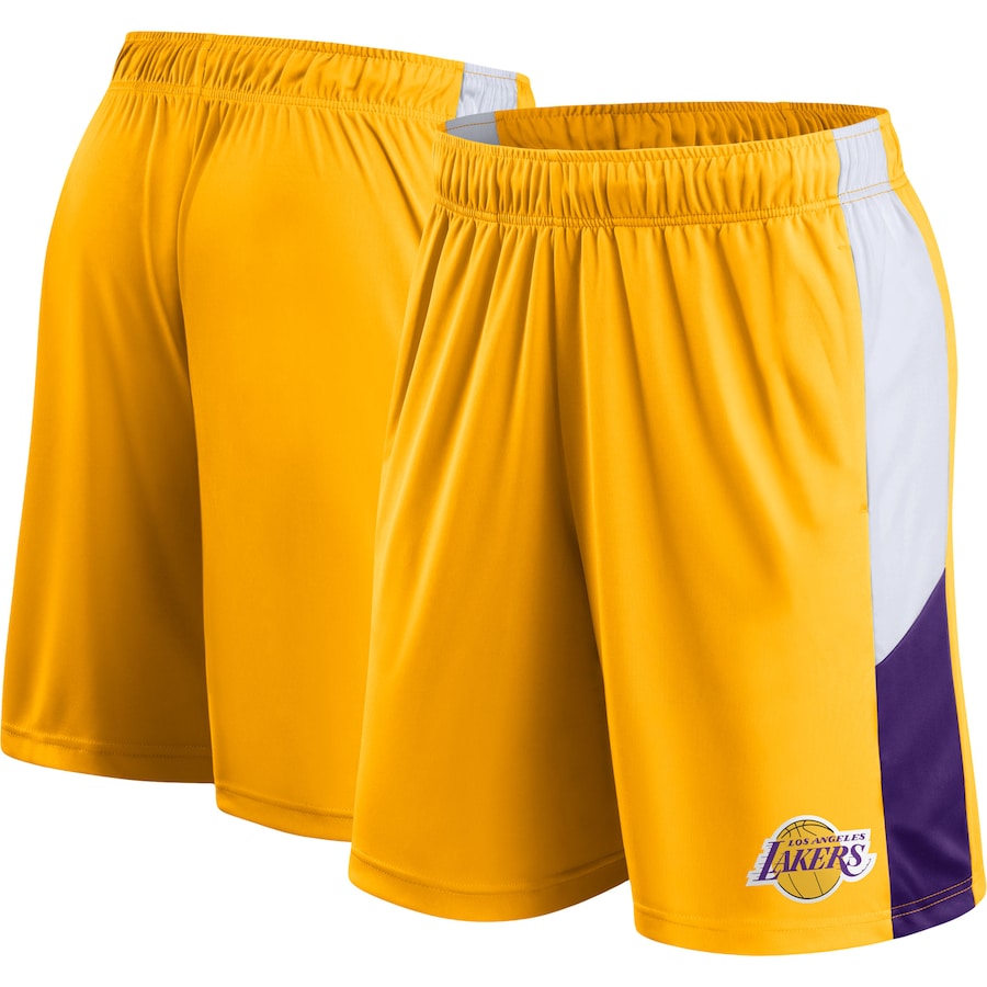 Men's Los Angeles Lakers Gold Champion Rush Colorblock Performance Shorts