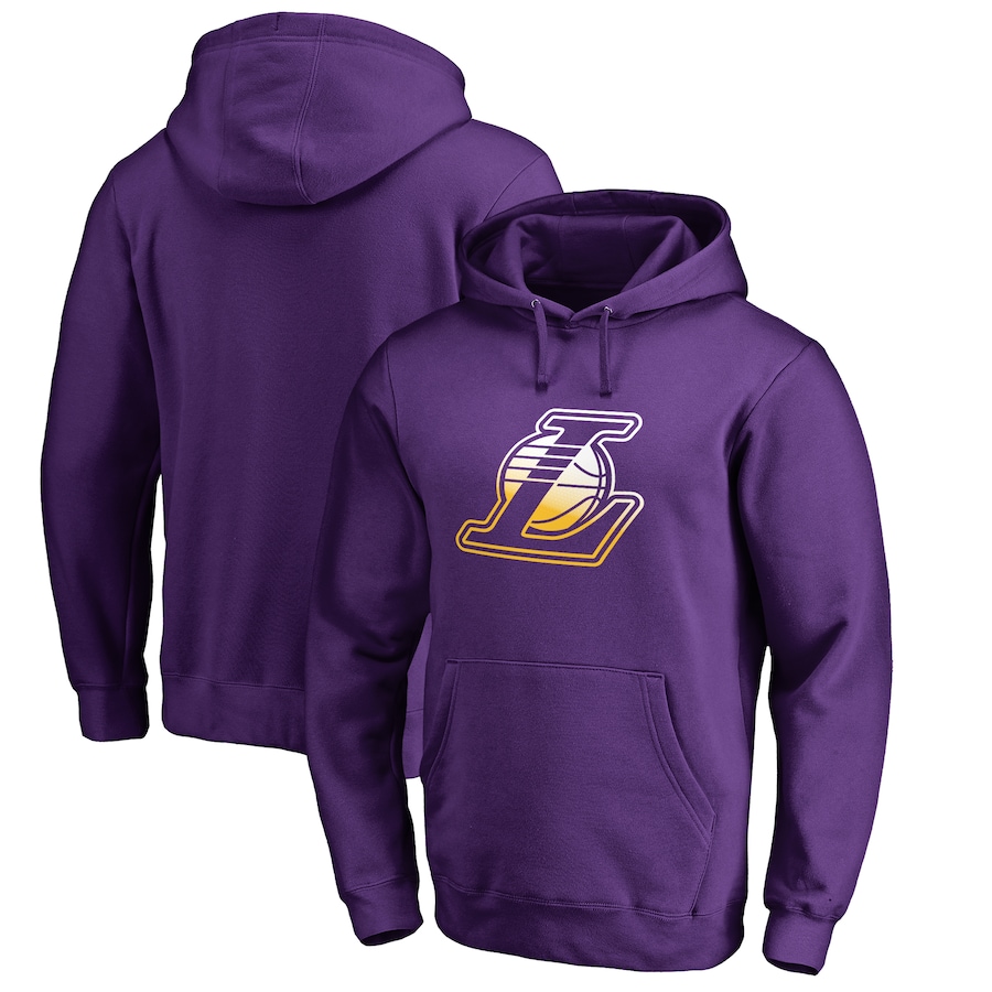 Men's Los Angeles Lakers Purple Gradient Logo Pullover Hoodie Men's Los Angeles Lakers Purple Gradient Logo Pullover Hoodie