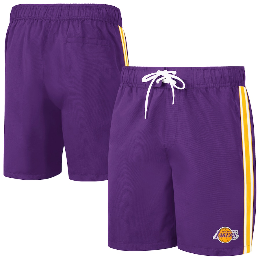 Men's Los Angeles Lakers G-III Sports by Carl Banks Purple/Gold Sand Beach Volley Swim Shorts Men's Los Angeles Lakers G-III Sports by Carl Banks Purple/Gold Sand Beach Volley Swim Shorts