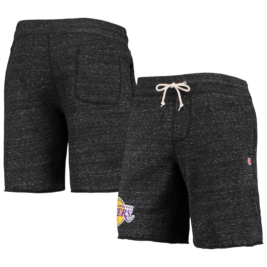 Men's Los Angeles Lakers Homage Charcoal Primary Logo Tri-Blend Sweat Shorts Men's Los Angeles Lakers Homage Charcoal Primary Logo Tri-Blend Sweat Shorts