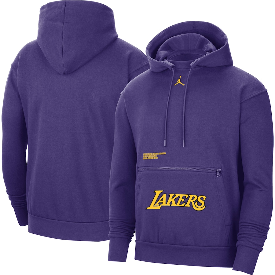 Men's Los Angeles Lakers Jordan Brand Purple Courtside Statement Edition Pullover Hoodie