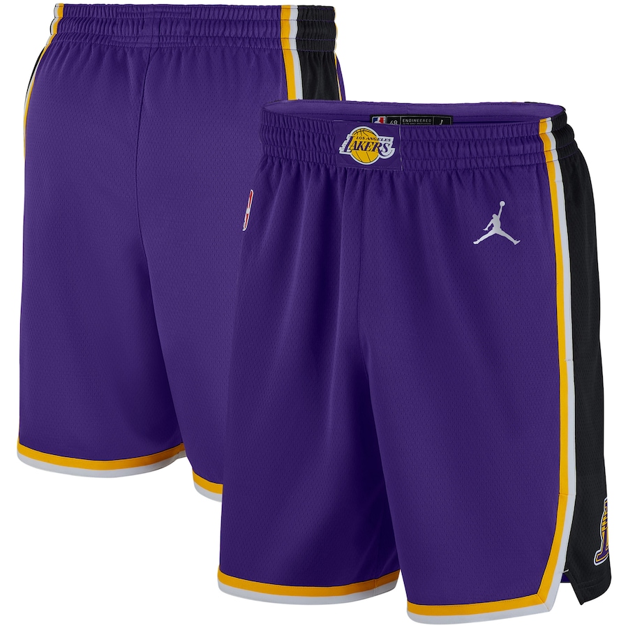 Men's Los Angeles Lakers Jordan Brand Purple/White 2020/21 Association Edition Performance Swingman Shorts Men's Los Angeles Lakers Jordan Brand Purple/White 2020/21 Association Edition Performance Swingman Shorts