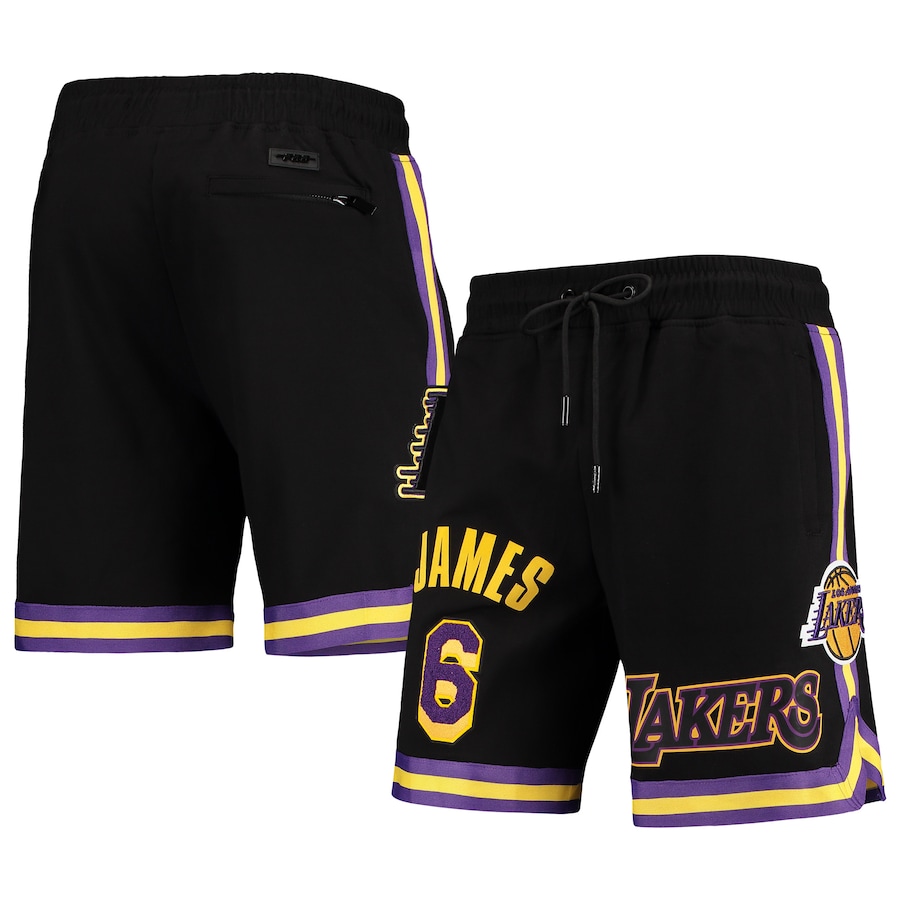 Men's Los Angeles Lakers LeBron James Pro Standard Black Player Replica Shorts