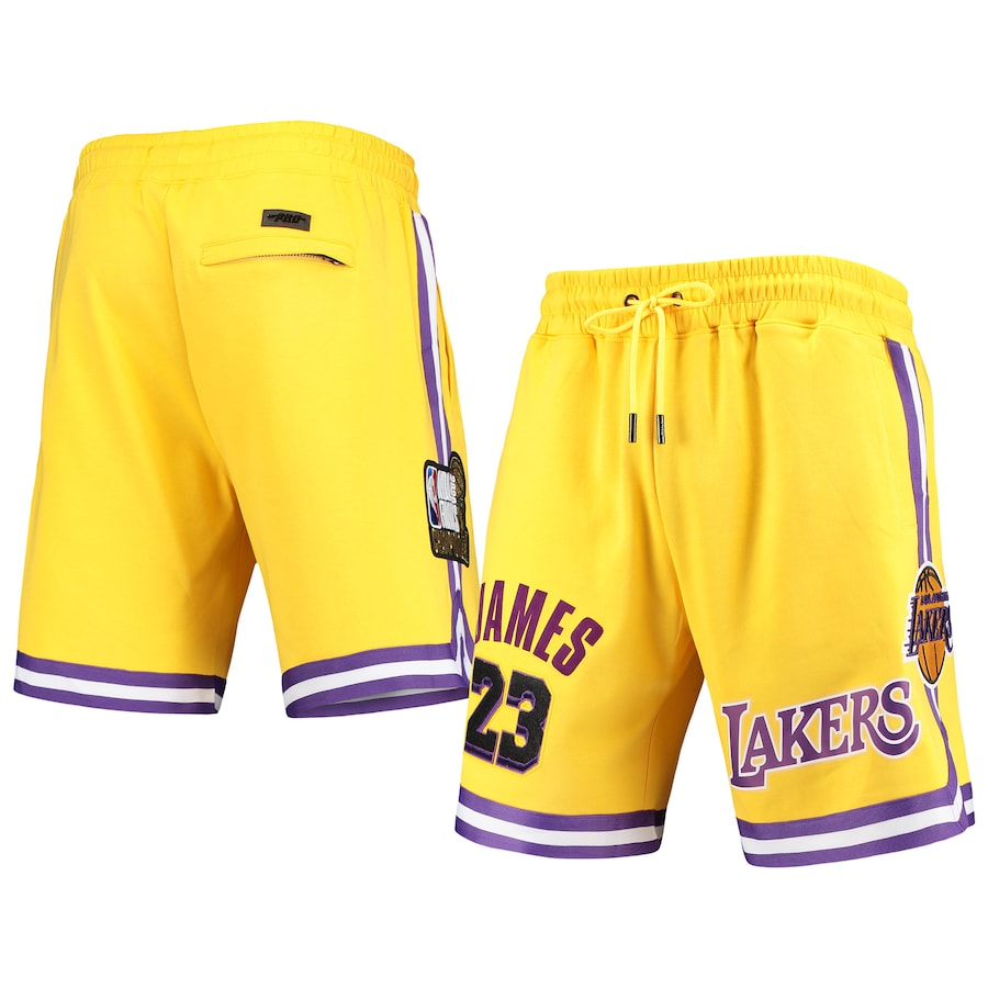 Men's Los Angeles Lakers LeBron James Pro Standard Gold Team Player Shorts