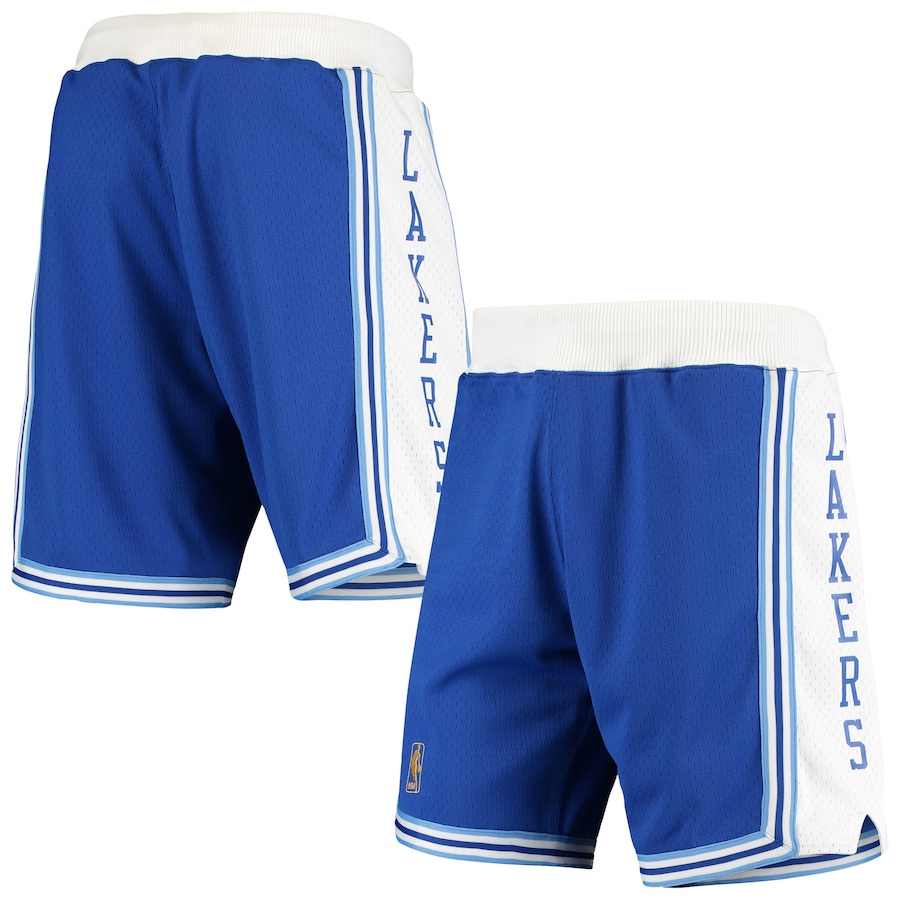 Men's Los Angeles Lakers Mitchell & Ness Blue/White 2009/2010 Hardwood Classics Authentic Shorts Men's Los Angeles Lakers Mitchell & Ness Blue/White 2009/2010 Hardwood Classics Authentic Shorts