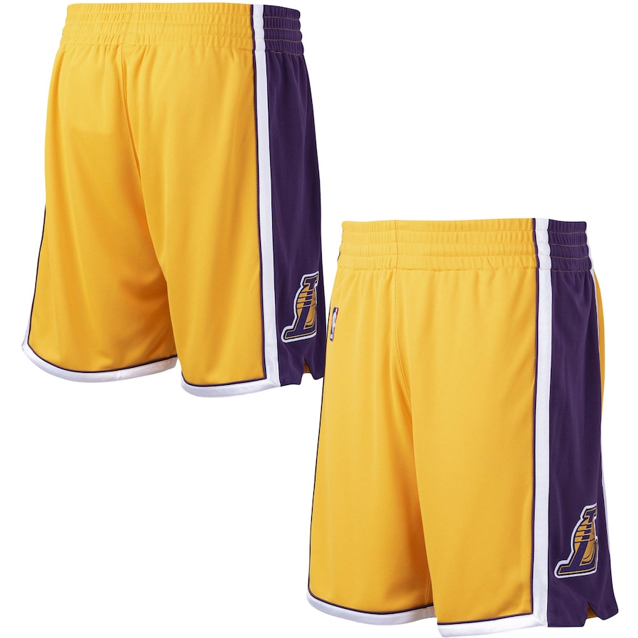 Men's Los Angeles Lakers Mitchell & Ness Gold 2009-10 Hardwood Classics Authentic Shorts Men's Los Angeles Lakers Mitchell & Ness Gold 2009-10 Hardwood Classics Authentic Shorts