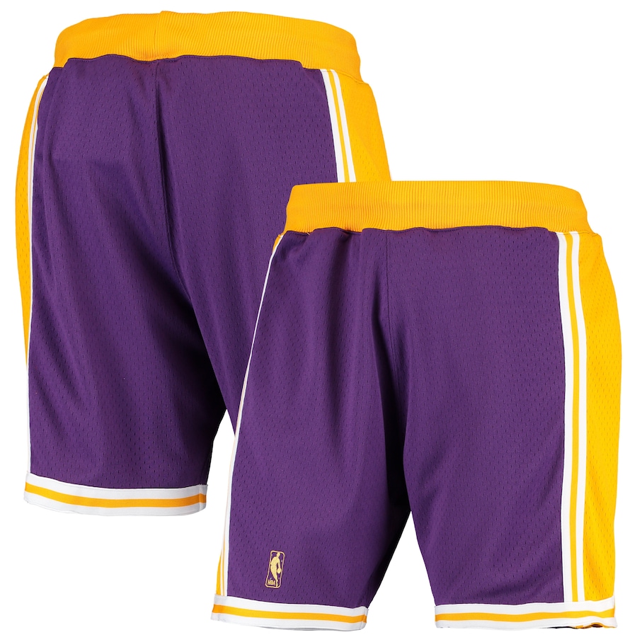 Men's Los Angeles Lakers Mitchell & Ness Purple 1996-1997 Hardwood Classics Throwback Authentic Shorts Men's Los Angeles Lakers Mitchell & Ness Purple 1996-1997 Hardwood Classics Throwback Authentic Shorts