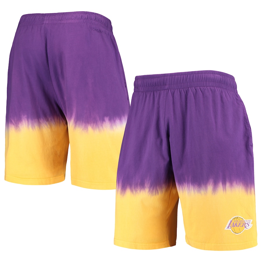 Men's Los Angeles Lakers Mitchell & Ness Purple/Gold Hardwood Classics Authentic Shorts Men's Los Angeles Lakers Mitchell & Ness Purple/Gold Hardwood Classics Authentic Shorts