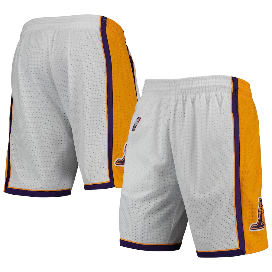 Men's Los Angeles Lakers Mitchell & Ness White 2009-10 Hardwood Classics Swingman Shorts
