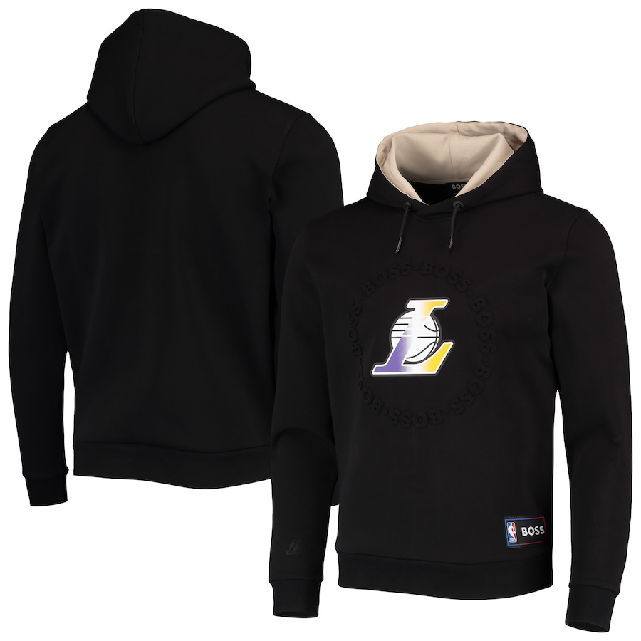 Men's Los Angeles Lakers NBA x Hugo Boss Black Bounce Logo Tri-Blend Pullover Hoodie Men's Los Angeles Lakers NBA x Hugo Boss Black Bounce Logo Tri-Blend Pullover Hoodie