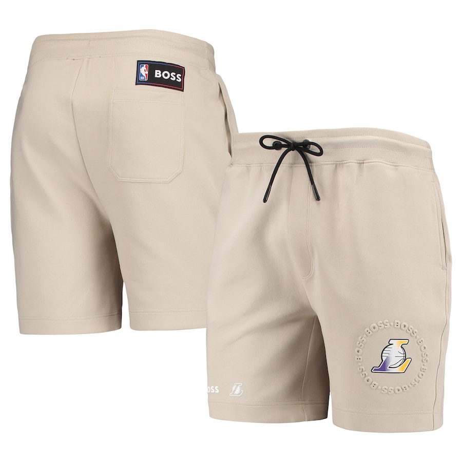 Men's Los Angeles Lakers NBA x Hugo Boss Oatmeal Slam Shorts Men's Los Angeles Lakers NBA x Hugo Boss Oatmeal Slam Shorts