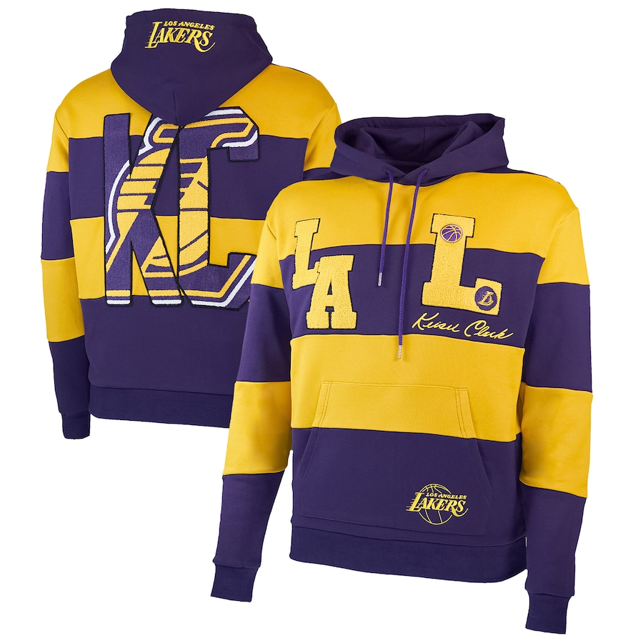 Men's Los Angeles Lakers NBA x Keiser Clark Purple/Gold No Caller ID Pullover Hoodie Men's Los Angeles Lakers NBA x Keiser Clark Purple/Gold No Caller ID Pullover Hoodie
