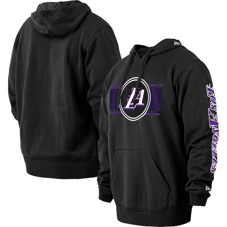 Men's Los Angeles Lakers New Era Black 2022/23 City Edition Big & Tall Pullover Hoodie