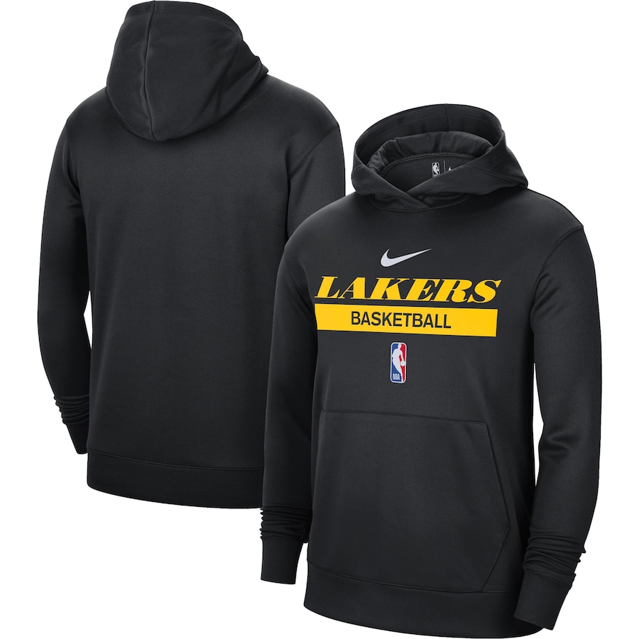 Men's Los Angeles Lakers NBA Black 2022/23 Spotlight On-Court Practice Performance Pullover Hoodie
