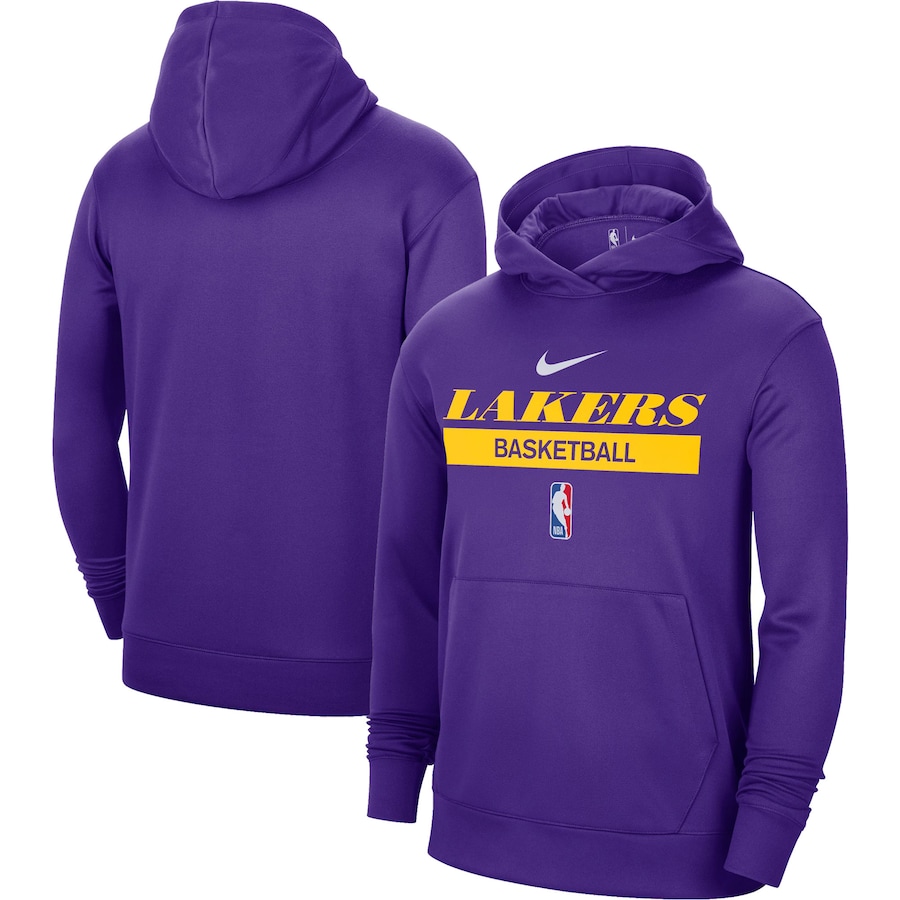 Men's Los Angeles Lakers NBA Purple 2022/23 Spotlight On-Court Practice Performance Pullover Hoodie