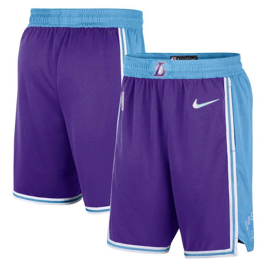Men's Los Angeles Lakers NBA Purple/Blue 2021/22 City Edition Swingman Shorts Men's Los Angeles Lakers NBA Purple/Blue 2021/22 City Edition Swingman Shorts