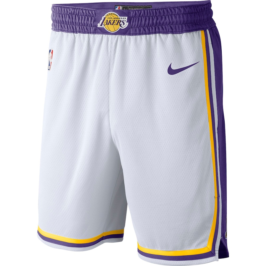Men's Los Angeles Lakers NBA White 2019/20 Association Edition Swingman Shorts