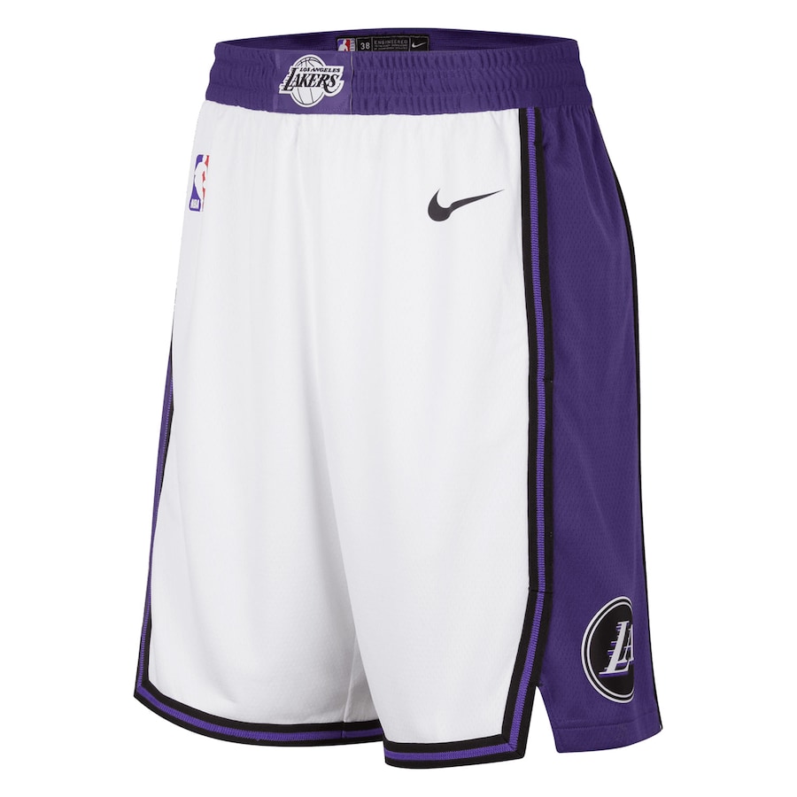 Men's Los Angeles Lakers NBA White 2022/23 City Edition Swingman Shorts Men's Los Angeles Lakers NBA White 2022/23 City Edition Swingman Shorts