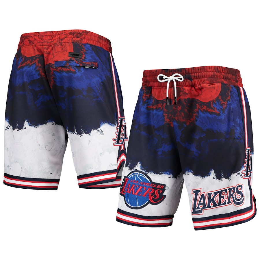 Men's Los Angeles Lakers Pro Standard Americana Dip-Dye Shorts Men's Los Angeles Lakers Pro Standard Americana Dip-Dye Shorts