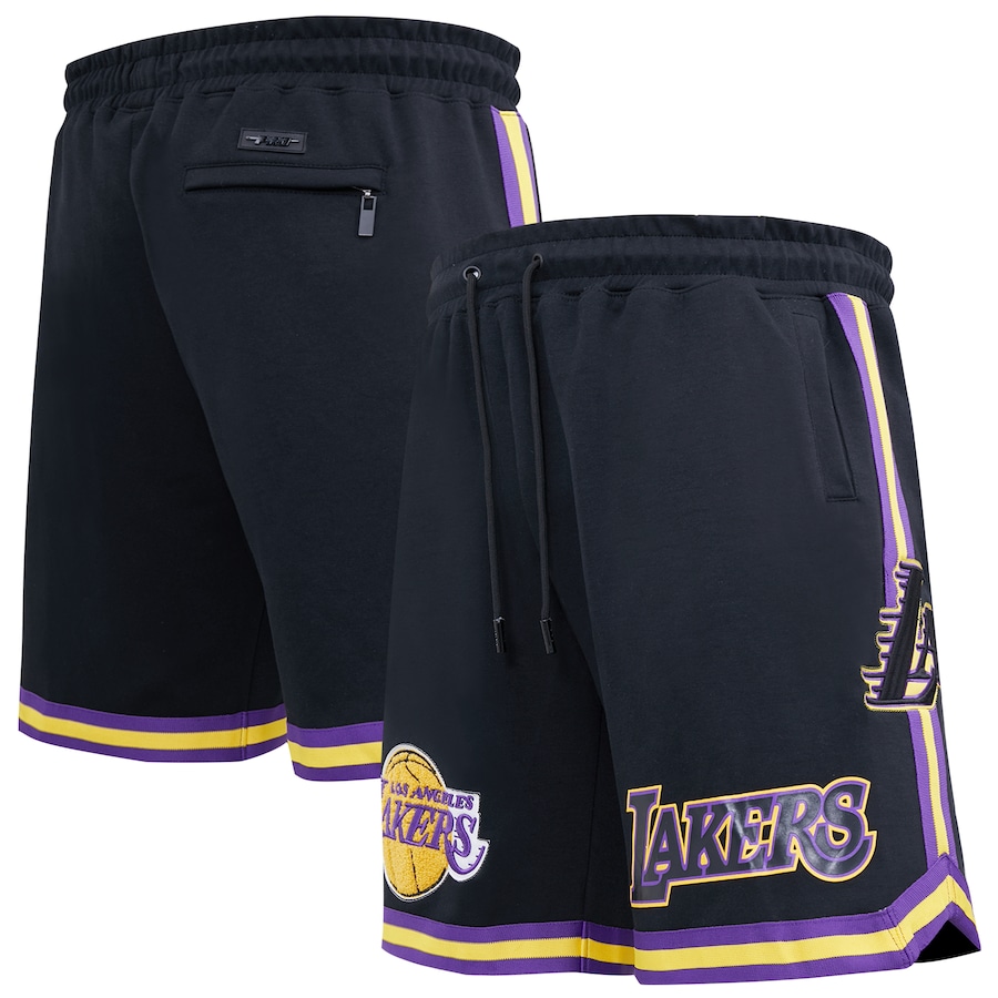 Men's Los Angeles Lakers Pro Standard Black Chenille Shorts Men's Los Angeles Lakers Pro Standard Black Chenille Shorts