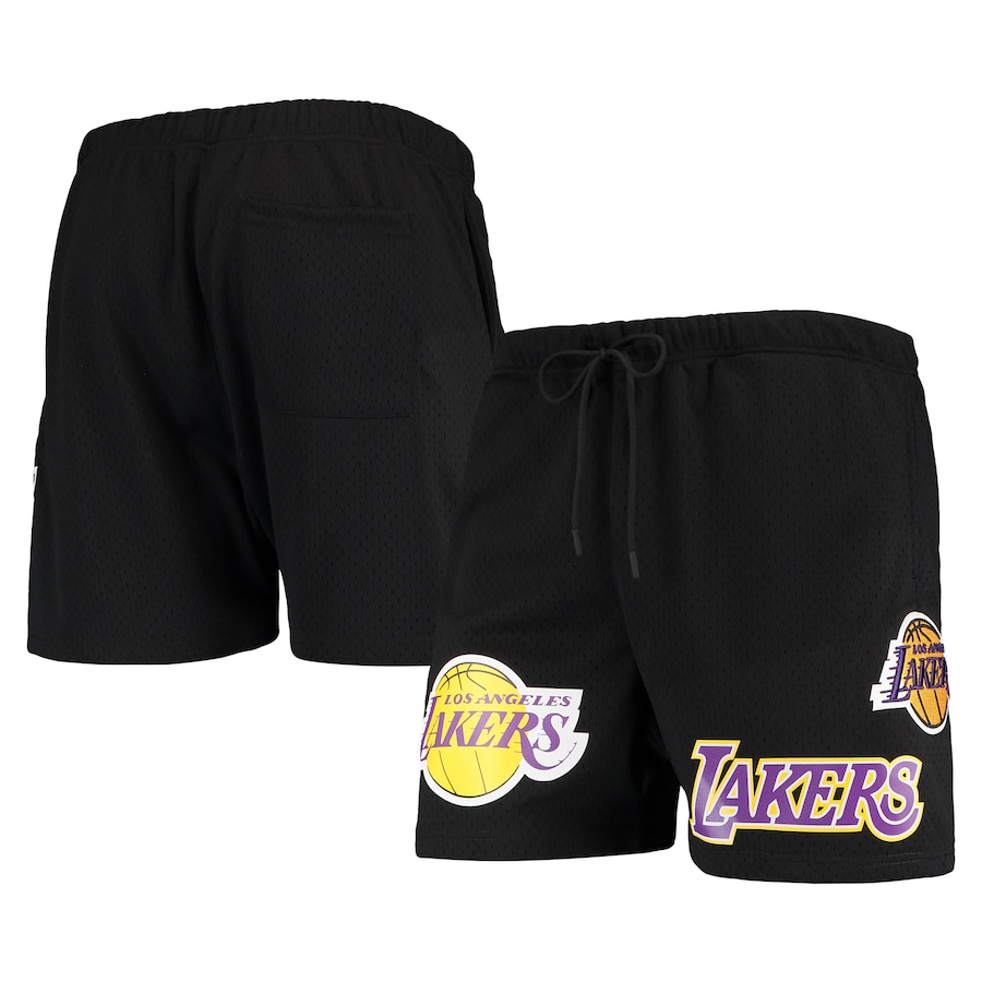 Men's Los Angeles Lakers Pro Standard Black Mesh Capsule Shorts Men's Los Angeles Lakers Pro Standard Black Mesh Capsule Shorts