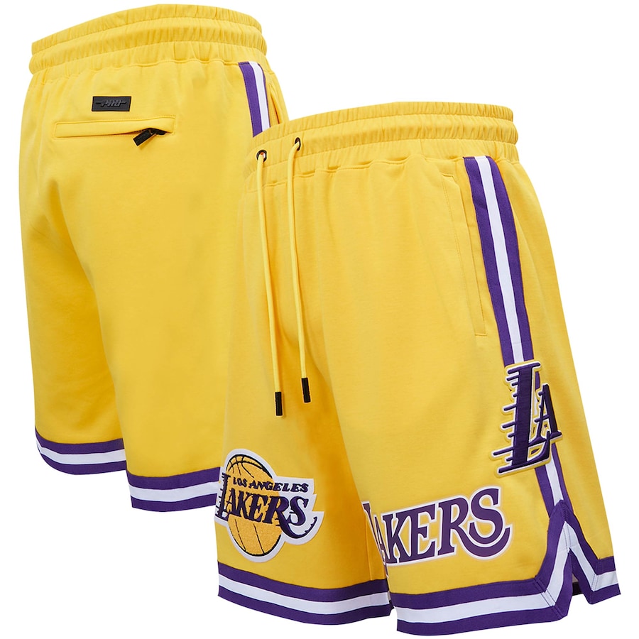 Men's Los Angeles Lakers Pro Standard Gold Chenille Shorts Men's Los Angeles Lakers Pro Standard Gold Chenille Shorts
