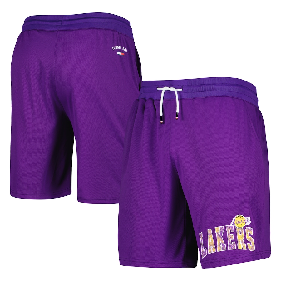 Men's Los Angeles Lakers Tommy Jeans Purple Mike Mesh Basketball Shorts Men's Los Angeles Lakers Tommy Jeans Purple Mike Mesh Basketball Shorts