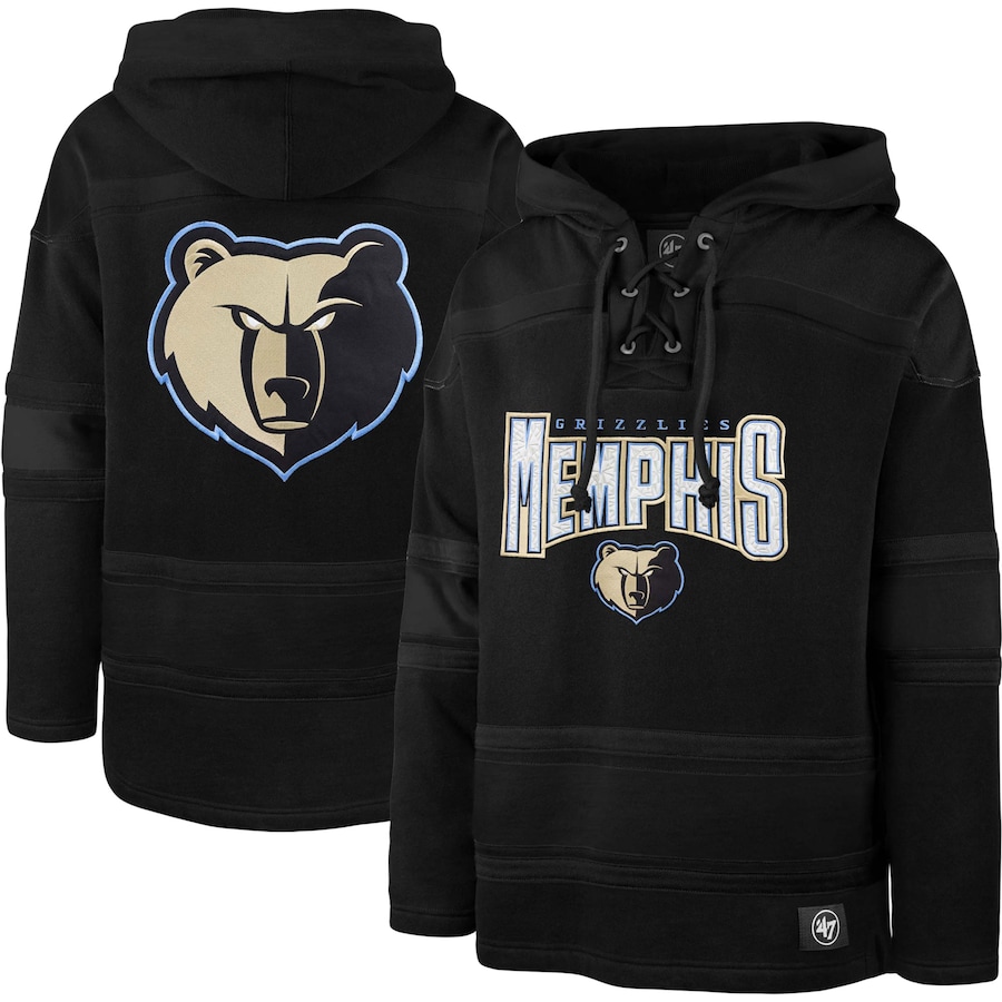 Men's Memphis Grizzlies 47 Black 2022/23 Pregame MVP Lacer Pullover Hoodie - City Edition Men's Memphis Grizzlies 47 Black 2022/23 Pregame MVP Lacer Pullover Hoodie - City Edition
