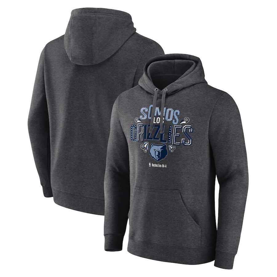 Men's Memphis Grizzlies Charcoal Noches Ene-Be-A Pullover Hoodie Men's Memphis Grizzlies Charcoal Noches Ene-Be-A Pullover Hoodie