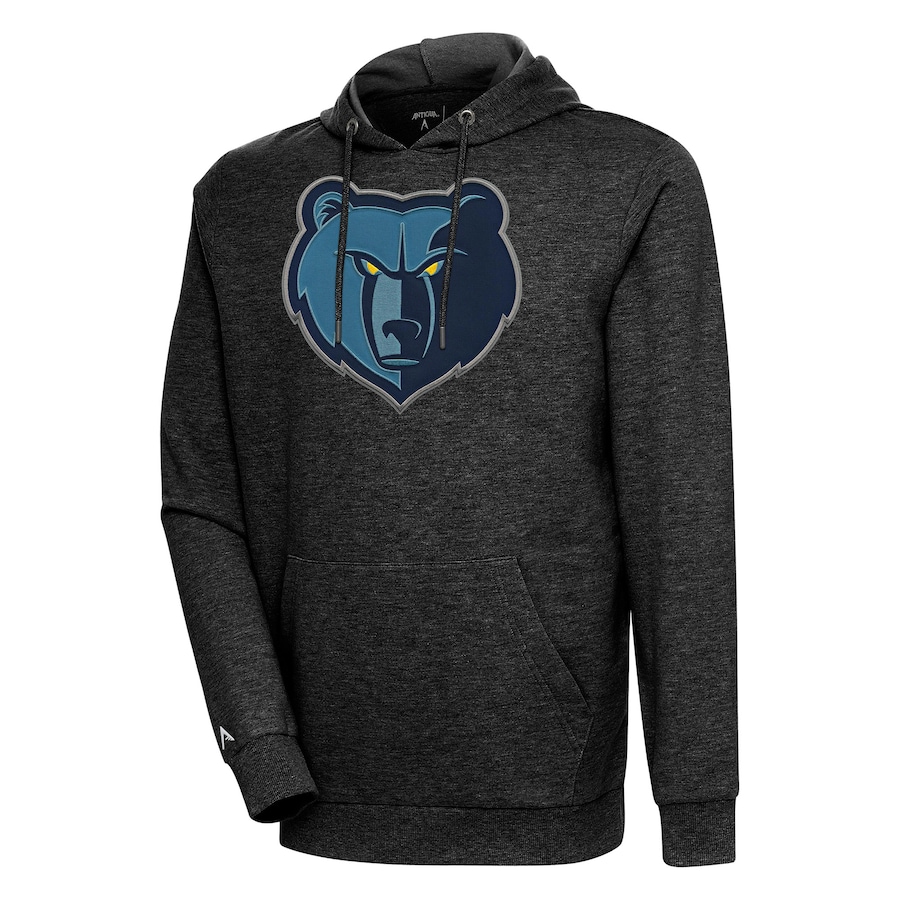 Men's Memphis Grizzlies Antigua Heather Black Action Pullover Hoodie