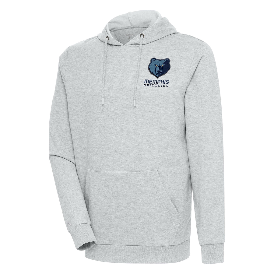 Men's Memphis Grizzlies Antigua Heather Gray Action Pullover Hoodie Men's Memphis Grizzlies Antigua Heather Gray Action Pullover Hoodie