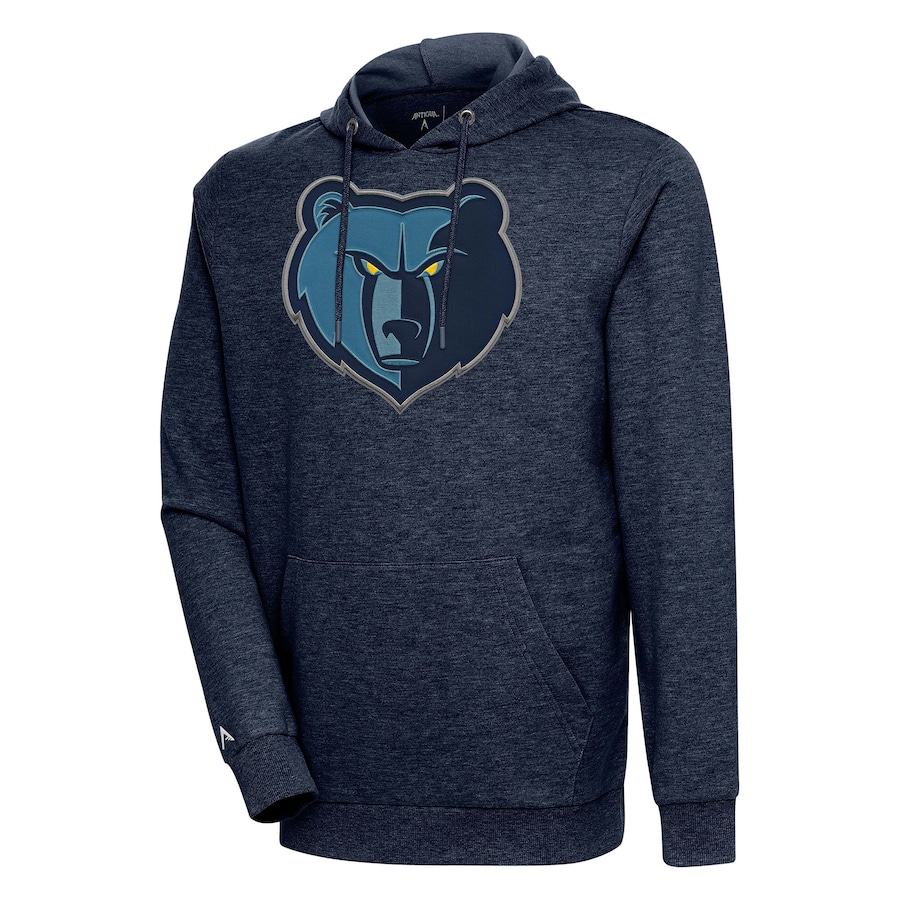 Men's Memphis Grizzlies Antigua Heather Navy Action Pullover Hoodie Men's Memphis Grizzlies Antigua Heather Navy Action Pullover Hoodie