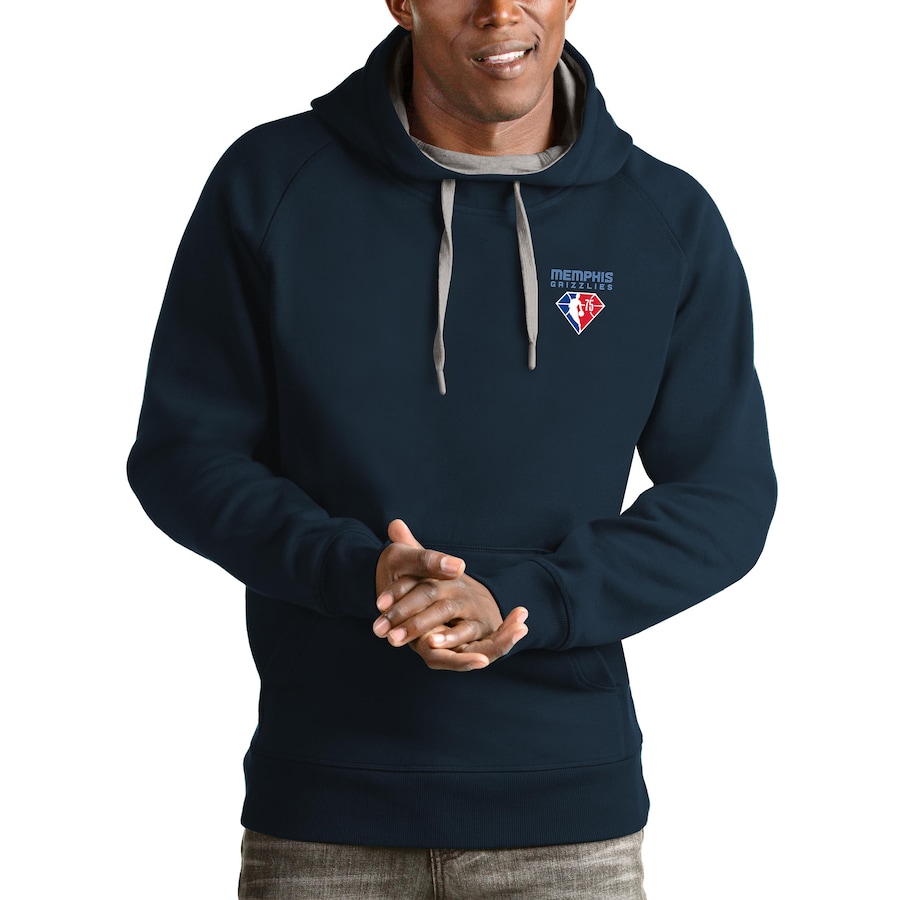 Men's Memphis Grizzlies Antigua Navy NBA 75th Anniversary Victory Pullover Hoodie