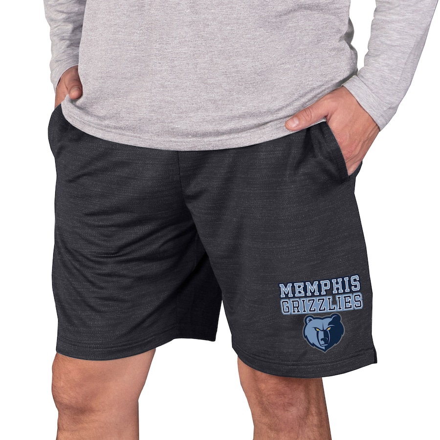 Men's Memphis Grizzlies Concepts Sport Charcoal Bullseye Knit Jam Shorts Men's Memphis Grizzlies Concepts Sport Charcoal Bullseye Knit Jam Shorts
