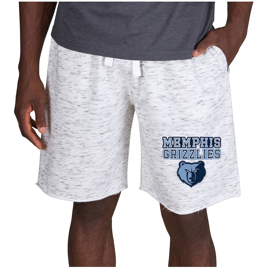 Men's Memphis Grizzlies Concepts Sport White/Charcoal Alley Fleece Shorts Men's Memphis Grizzlies Concepts Sport White/Charcoal Alley Fleece Shorts